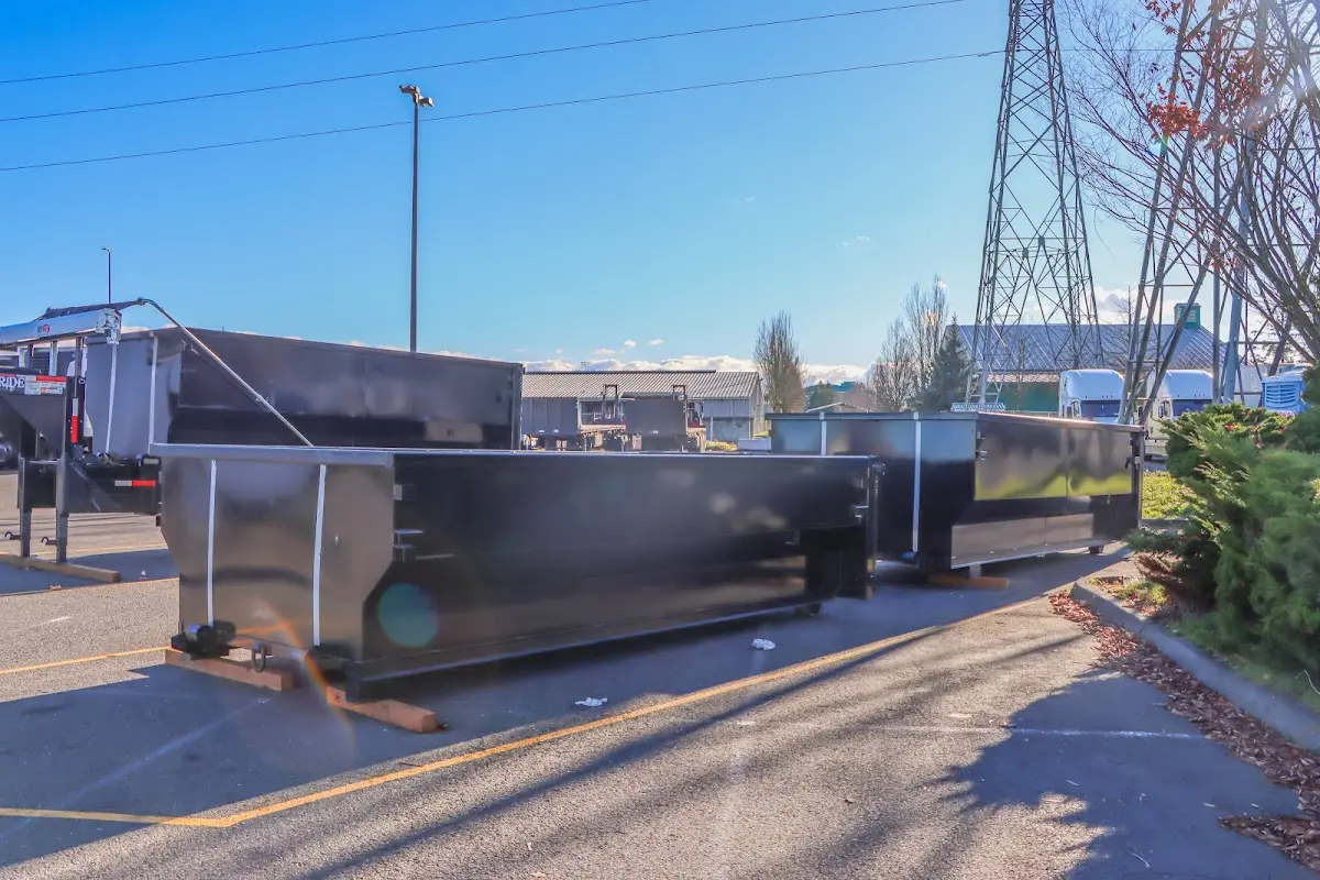 Roll-off dumpster ready for waste disposal at job site for 4 Yard Dumpster Rental in Garden Home-Whitford